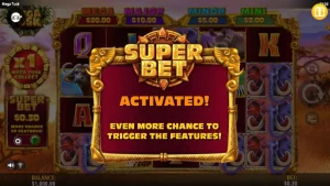 Pemandangan savana Afrika yang megah dengan simbol hewan liar di slot Mega Tusks
